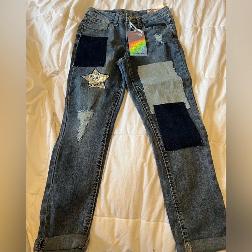 Vigoss Stretch Denim Patchwork Jeans NWT